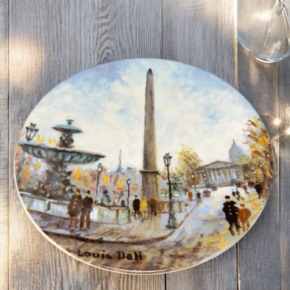 La Place de la Concorde Dish Plate Louis Dali Les Douze Sites Parisiens Ceramic - Picture 1 of 11